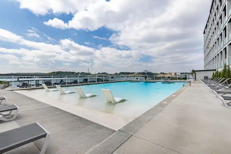 Resort-style pool at a lakeside condo hotel